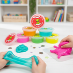 Colorful Glitter Slime Cups for Kids with Bright Colors