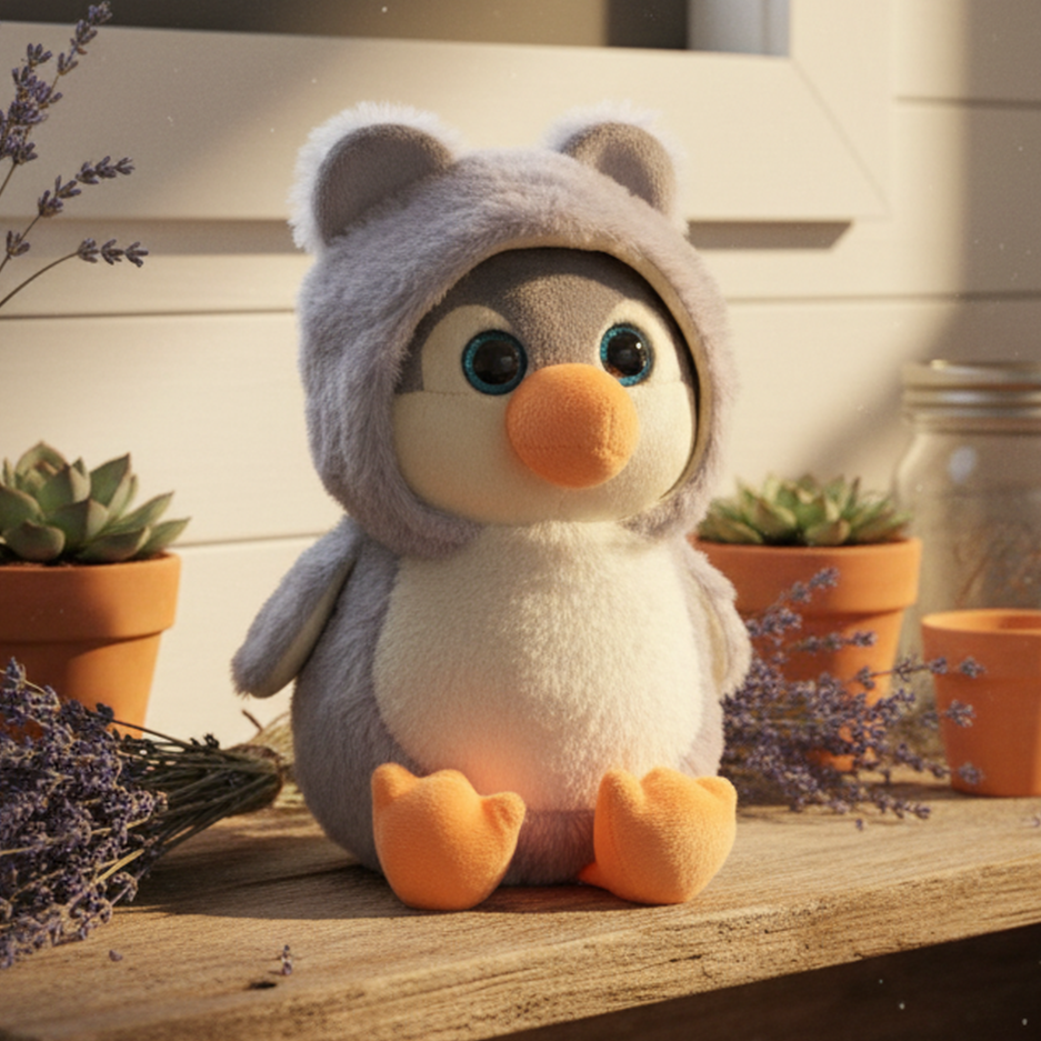 TOYTALES Penguin Soft Toy with Hoodie Plush Stuffed Animal 25cm (Assorted colors)