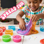 Colorful Glitter Slime Cups for Kids with Bright Colors